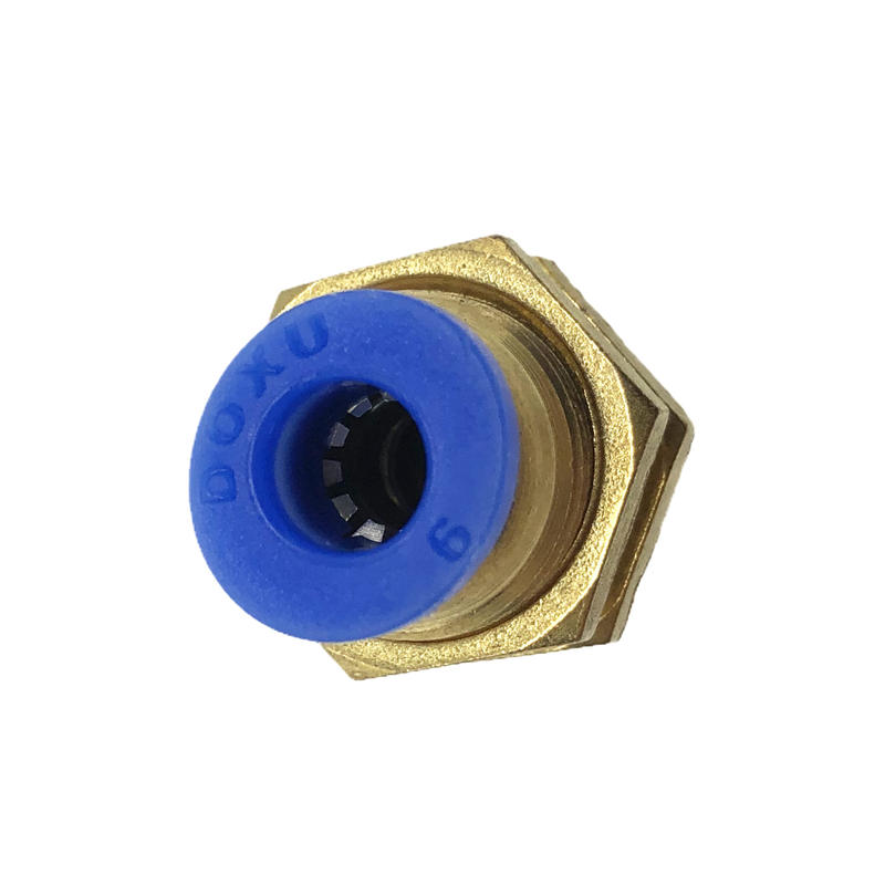 Gas Pipe Quick Insertion Quick Connector Through Plate Straight Bulkhead Connector PM-6