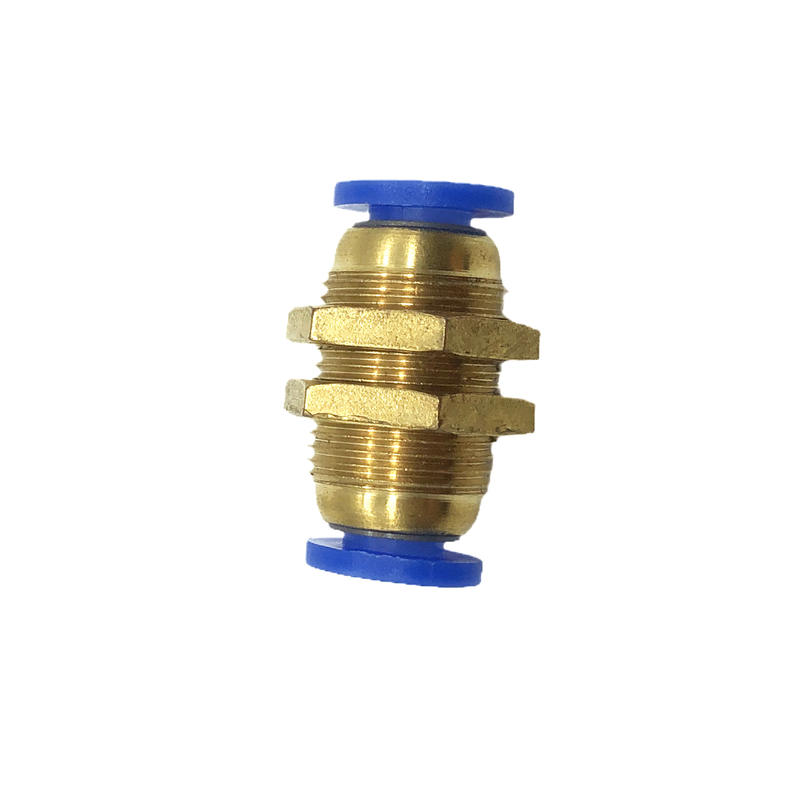 Gas Pipe Quick Insertion Quick Connector Through Plate Straight Bulkhead Connector PM-6