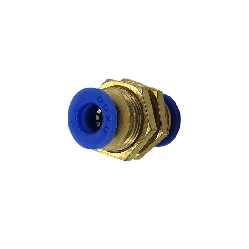 Gas Pipe Quick Insertion Quick Connector Through Plate Straight Bulkhead Connector PM-6