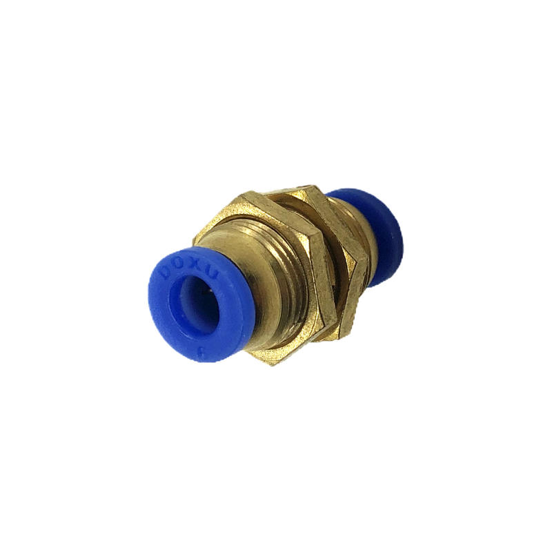 Gas Pipe Quick Insertion Quick Connector Through Plate Straight Bulkhead Connector PM-6