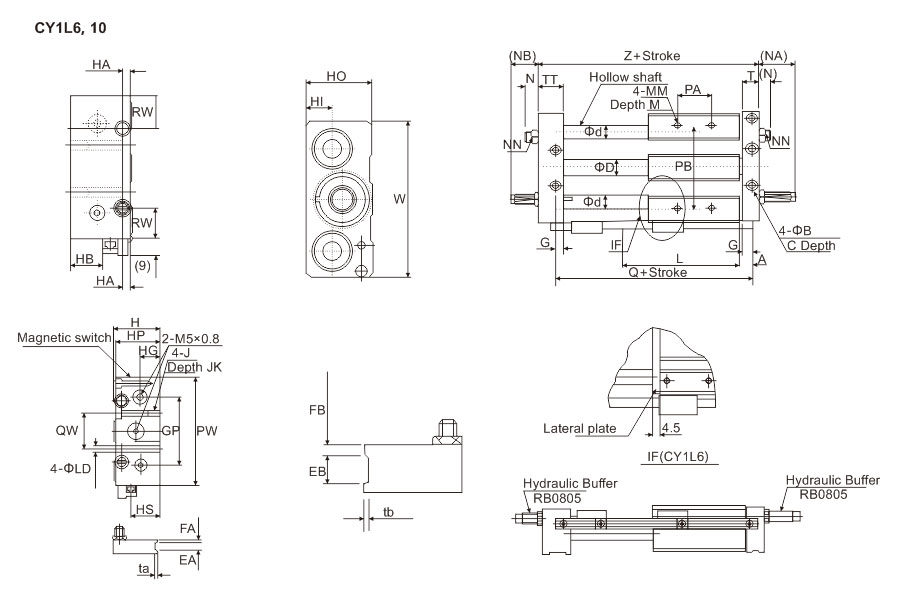 CY1L Rodless Air Cylinder