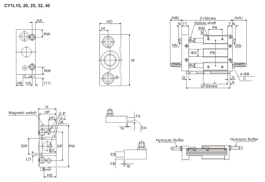 CY1L Rodless Air Cylinder