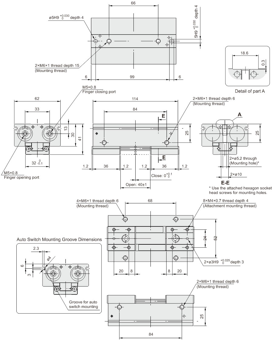 Parallel Opening And Closing Gripper MHF2