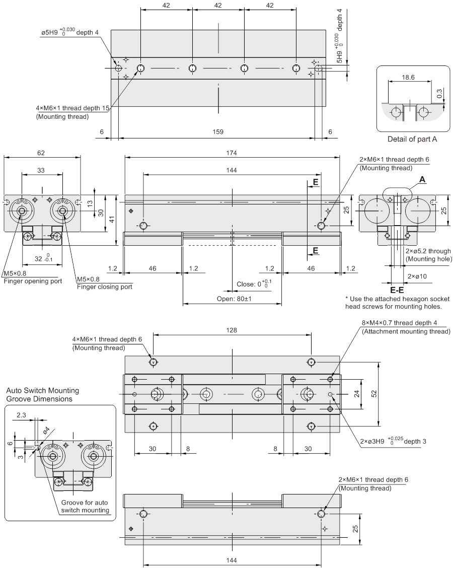 Parallel Opening And Closing Gripper MHF2