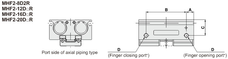 Parallel Opening And Closing Gripper MHF2