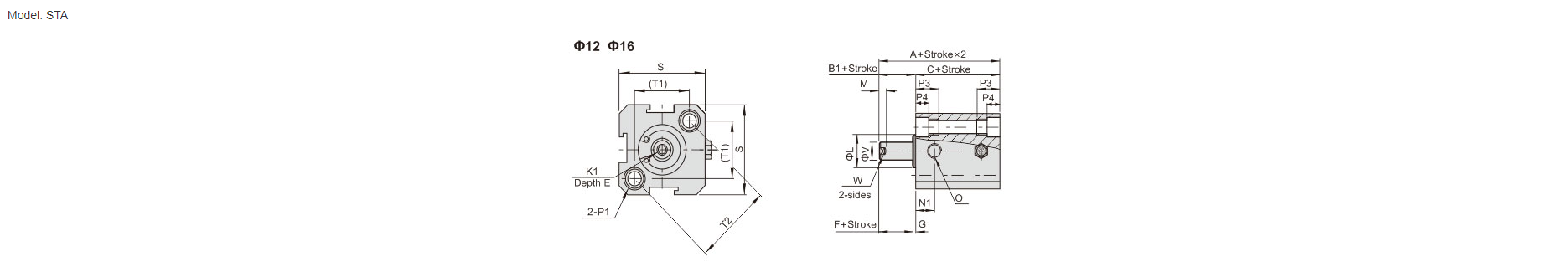 Compact Pneumatic Cylinder SDA